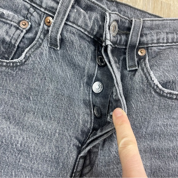 Levi’s 501 raw hem gray skinny jeans - Picture 6 of 12